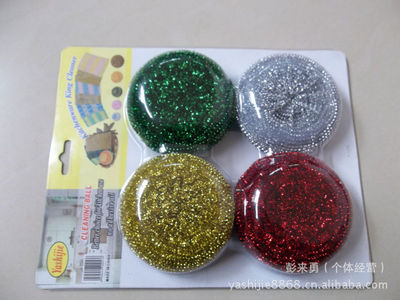 【【廠(chǎng)家直銷(xiāo)】義烏市 金銀四色清潔球 百潔布 創(chuàng)意日用品 熱銷(xiāo)品】?jī)r(jià)格,廠(chǎng)家,圖片,百潔布、洗碗巾,彭來(lái)勇(個(gè)體經(jīng)營(yíng))-